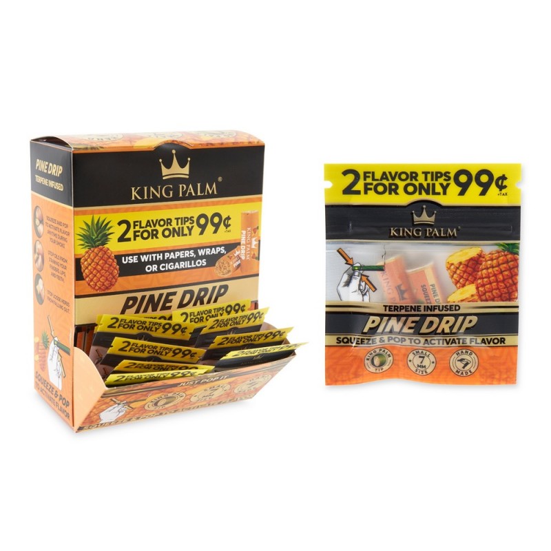 King Palm Filter Flavor Tips Display 50CT (PrePriced), thc, , dry herb, joint, blunt, rolling